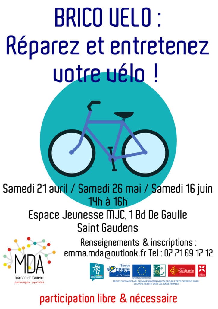 Affiche du brico velo pour avril, mai et juin