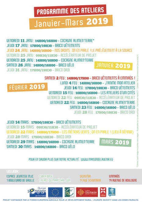 affiche du programme 1er trimestre 2019